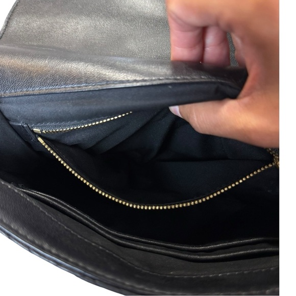 Tory Burch Black Fleming Leather Convertible Crossbody Bag with Gold Chain - Picture 13 of 16